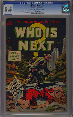Who Is Next 5 1 Rare Serial Killer Crime Comic Alex Toth Art 1953 CGC 55