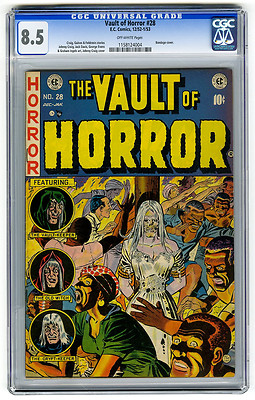 Vault of Horror 28 CGC 85 OW Pre Code Horror Bondage Davis EC Golden Age Comic