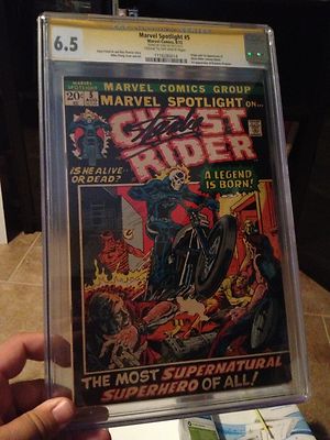 Marvel Spotlight 5  SS CGC 65  Signed By Stan Lee Ghost Rider