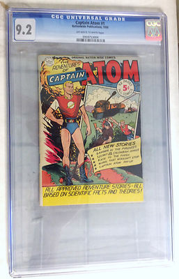 Captain Atom 1 CGC 92 NM oww 1950 Nationwide Binder