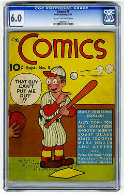 The Comics 5 CGC 60 Dell Golden Age Newspaper Strip