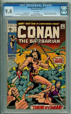 CONAN 1 CGC 94 WHITE PAGES 1970
