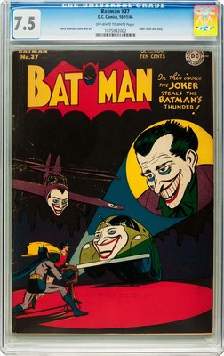 BATMAN 37 CGC VF 75  THE CLASSIC JOKER Cover Everyone Wants  1946  RARE