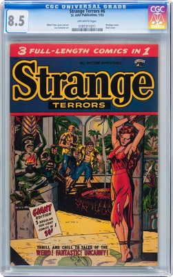 STRANGE TERRORS 6 CGC VF 85  SINGLE Highest Grade  Awesome BONDAGE Cover