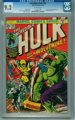 Incredible Hulk 181 CGC 92 NM OW pages 1st Appearance Wolverine SHARP 92