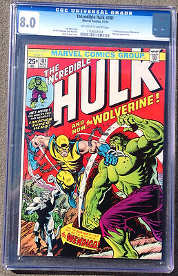 The Incredible Hulk 181 Nov 1974 Marvel CGC Grades 80 1st Full Wolverine Ap