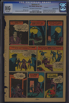 Batman 1 Second Joker Story Page 30 Only CGC Graded OWW DC Comics 1940