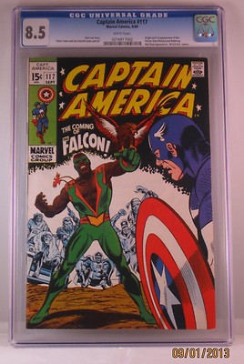 CAPTAIN AMERICA 117 CGC 85 1969 1st Falcon Stan Lee Avengers Iron Man Thor WP