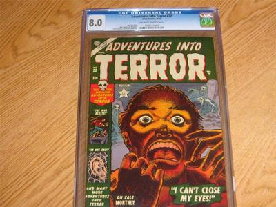 ADVENTURES INTO TERROR  22 CGC 80 STAN LEE RUSS HEATH 2ND BEST COPY 1953 NR