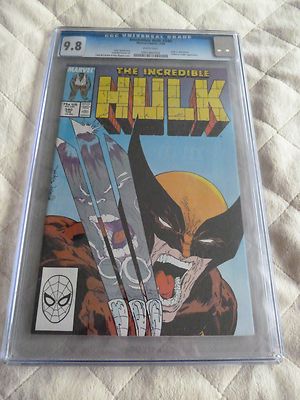 Incredible Hulk 340 featuring Wolverine CGC 98 white pages McFarlane Art