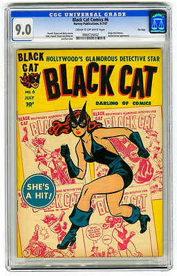 Black Cat Comics 6 CGC 90 FILE COPY Simon Kirby Harvey Golden Age Good Girl