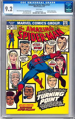 Amazing SpiderMan 121 CGC 92 W1973 Marvel Comics Death of Gwen Stacy