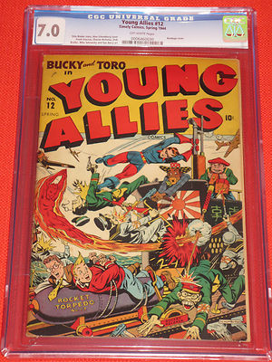 YOUNG ALLIES 12 1944  CGCGRADED 70  NO RESERVE  AWESOME SCHOMBURG COVER