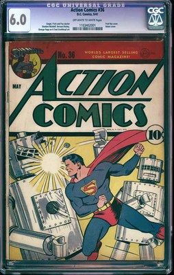 ACTION COMICS 36 CGC FN 60  Classic SUPERMAN Battles ROBOTS COVER  1941 