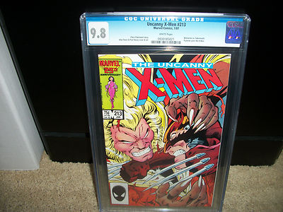 Xmen 213 CGC 98 WP  Wolverine vs Sabretooth cover 1987