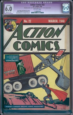 ACTION COMICS 22 CGC FN 60  CLASSIC Early SUPERMAN COVER  1940  Very SCARCE