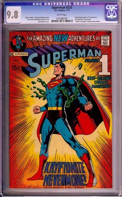 SUPERMAN  233 CGC 98 NMMT WHITE PAGES HIGHEST GRADED COPY 1 OF 1