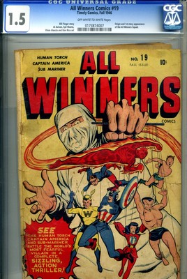 ALL WINNERS COMICS  19 CGC 15 UNIV