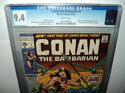 Conan 1 CGC 94 WHITE Pages 1st Conan 1970 Marvel Comics id 9053