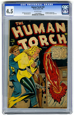 Human Torch 32 CGC 45 OW Namora Sun Girl App Timely Golden Age Comic Good Girl