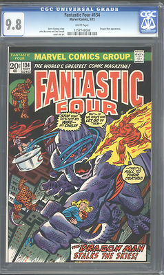 FANTASTIC FOUR 134 CGC 98 WHITE PAGES 1973 