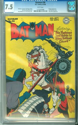 Batman 36 CGC 75 VF WHITE PAGES DC 1946 Penguin appearance Jerry Robinson