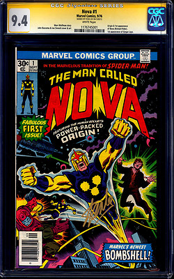Nova 1 CGC SS 94 signed by Stan Lee 1st Nova MOVIE 1976 Newsstand Edition NM