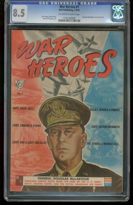 WAR HEROES 1CGC 851942DOUGLAS MACARTHURGOLDEN AGESOUTHERN STATES