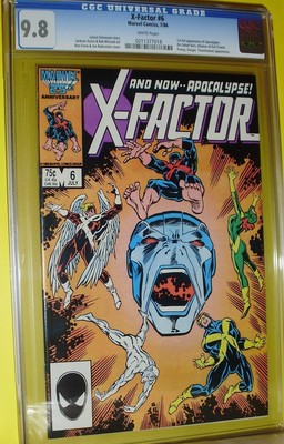 XFACTOR 6  CGC 98  WHITE PAGES 1ST APP  OF APOCALYPSE NO RESERVE