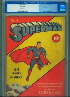 SUPERMAN 2 DC 1939 CGC 65 OFFWHITE PAGES UNIVERSAL UNRESTORED NO RESERVE