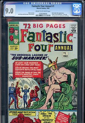 Fantastic Four Annual 1 Marvel Comics 1963 CREAM TO OFF WHITE Pages CGC 90