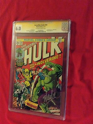 Hulk 181 Stan Lee cgc signed 1st appearance wolverine 1 Xmen