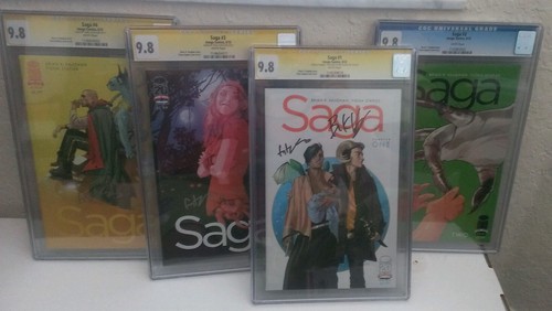 Saga 14 All CGC 98 CGC SS signed by Vaughan  Staples Please Read