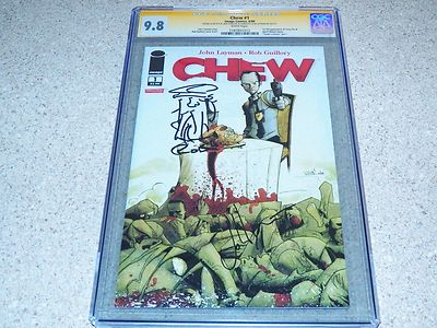 Chew 1 1st Print CGC SS 98 NMM Signed John Layman  SKETCHED Rob Guillory