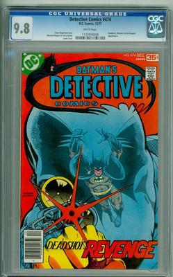 DETECTIVE 474 CGC 98 WHITE PAGES BATMAN 1977 DEADSHOT WHITE PAGES