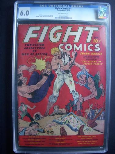 FIGHT COMICS 1 CGC FINE 60  FICTION HOUSE 1940OWPLOU FINE WILL EISNER COVER