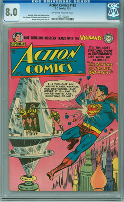 Action Comics 182 CGC 80 VF OWW DC 1953 Superman RARE