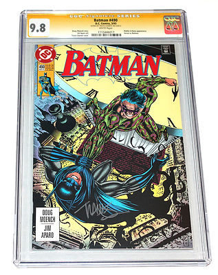 BATMAN 490 CGC 98 SS SIGNATURE TRAVIS CHAREST WHITE PAGES HIGHEST GRADE SCARCE