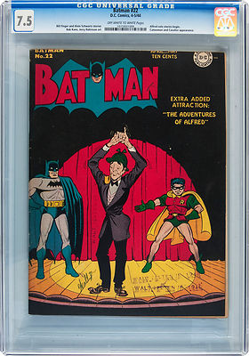 Batman 22 CGC 75 OW to White Pages Alfred solo stories begin Catwoman app