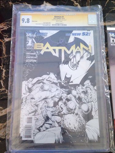 Batman 1 Cgc 98 1200 Signed Auto SS Greg Capullo Variant Scetch  Bonus New 52