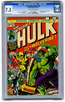 Incredible Hulk 181 CGC 75 1st Full Wolverine Marvel Bronze Age Comic Avengers