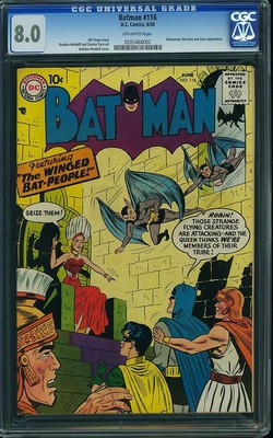 BATMAN 116 CGC VF 80  Beautiful and Very Scarce Silver Age Issue  1958