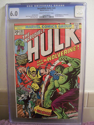 INCREDIBLE HULK  181 CGC 60  1ST FULL APPEARANCE OF WOLVERINE  RED HOT 