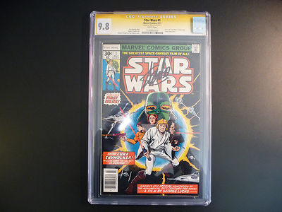Star Wars 1 CGC 98 SS STAN LEE Signed White Pages Movie Coming 1977 1 Comic  