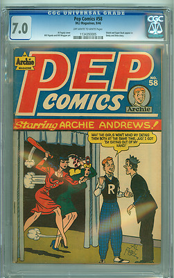 Pep Comics 58 CGC 70 FVF OWW MLJ 1946 Archie Bill Vigoda
