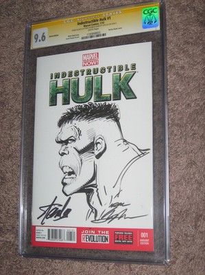 INDESTRUCTIBLE HULK 1 CGC SS Signed  Original Art Sketch Neal AdamsStan Lee