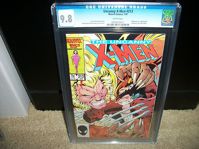 Xmen 213 CGC 98 WP  Wolverine vs Sabretooth cover 1987