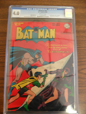 Batman  42 CGC 40  1st Catwoman Cover in Batman Golden Age 1947