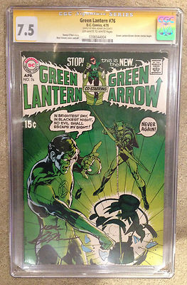 DC Comics GREEN LANTERN 1st NEIL ADAMS SIGNED 76 CGC SS VF75 1970 ARROW