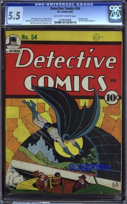 DETECTIVE COMICS 54 CGC FN 55 oww pages  Fantastic BATMAN Cover  1941